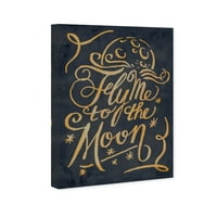 Wynwood Studio tipografija i Citati zidna umjetnička platna grafike 'na Mjesec' ljubavni Citati i izreke-crna,