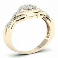 Imperial 1 3Ct TDW Diamond 10k zaručnički prsten sa cvijetom od žutog zlata