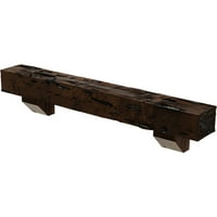Ekena Millwork 6 H 6 D 60 W Pecky Cypress Fau drveni kamin od kamina komplet sa Ashford Corbels, Premium