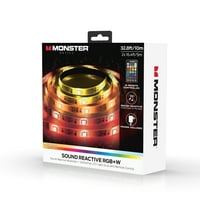 MONSTER LED 32.8FT Zvučno-reaktivne RGB LED svjetlosne trake, unutarnja dnevna soba prilagodljiva rasvjeta,