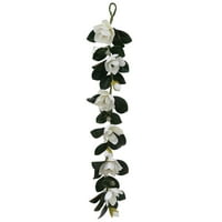 5 ' bijeli cvijet magnolije i listovi cvjetni vijenac od umjetne svile-Neosvijetljen