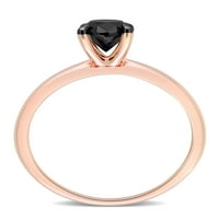 Carat T.W. Black Diamond 14kt ružičarski zlatni ovalni zaručnički prsten