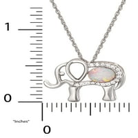 Brilliance Fine nakit srebra kubni cirkonij i stvorio Opal Elephant privjesak, 18 lanac