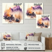 Designart motocikl parkiran u Desert IV canvas Wall Art