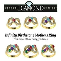 Nana Infinity odrasle majke prsten 1to kamenje ženski majke dan poklon-10k žuta-Veličina 9. Stone 4