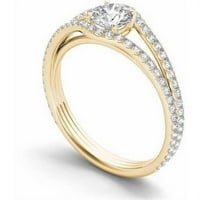 1- Carat T.W. Diamond Split Shank Classic 14KT Žuti zlatni zaručni prsten