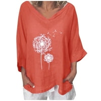 SunhillsGrace majice za žene dame ženske dame v-izrez kratki rukav cvjetni tiskovi tiskani tiho za majicu