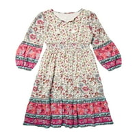 Seljačka maksi haljina za izrez za djevojke, veličine XS-XXL