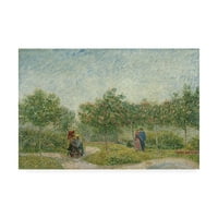 Zaštitni znak likovne umjetnosti 'udvaranje parova u parku Voyer dArgenson u Asnieresu, 1887' umjetnost na