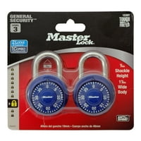 Master Lock 1530T Kombinovani kombinirani katanac, 1- in. Široke, različite boje, 2-pakovanje