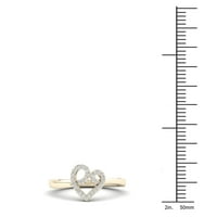 1 10ct TDW Diamond 10k modni prsten otvorenog srca od žutog zlata