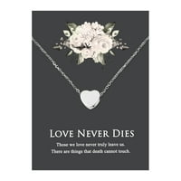 Ljubav nikad ne umire srce ogrlica za kremaciju i kartica - Memorijalni nakit za žene - kontejner za ogrlicu
