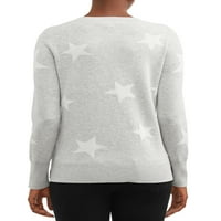 Time and Tru ženski džemper sa štampanim zvijezdama