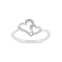 1 20ct TDW Diamond 10k bijeli Zlatni dvostruki prsten za srce