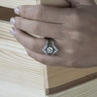 0. Ct. Filigranski Vintage vjenčani prsten sa kubnim cirkonijumom montiran u Sterling srebru