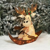 Holiday Time Božić Decor 32 ul Sparkling Burlap sa kore veslanje losa skulptura