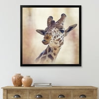 Designart 'Close Up portret Žirafe VI' seoska kuća uokvirena umjetnička štampa