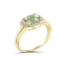 JewelersClub Zeleni Ametist Prsten Birthstone Nakit-1. Karatni zeleni ametist 14k pozlaćeni srebrni prsten