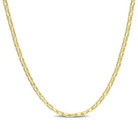 Miabella ženska bljeskalica od žutog zlata presvučena Sterling srebrom fensi pravougaona Rolo lančana ogrlica