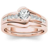 Carat TW Diamond Bypass 14kt set Zaručničkog prstena od ružičastog zlata