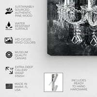 Wynwood Studio Moda i Glam Wall Art Canvas Ispiši 'Crystal atrakcija' Lusteri - crni, bijeli