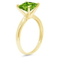 3CT princeza rez zeleni prirodni peridot 18k žuti zlatni godišnjički angažman prsten veličine 8,75