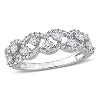 Carat T. W. Diamond 14kt dijamantski prsten sa tačkama od bijelog zlata