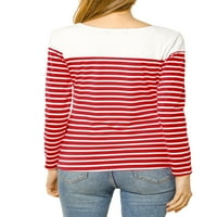Jedinstvena ponuda ženska boja blok prugasta pletena majica sa dugim rukavima