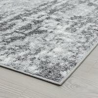 Savremeni tepih apstraktna siva, kremasta dnevna soba lako se čisti