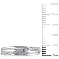 Miabella ženski dijamantski naglasak Sterling Silver Crossover Promise Ring
