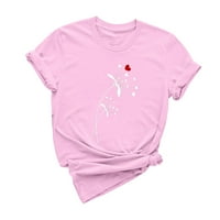 Žene Ljubavne grafičke majice Love Heart Print Valentinovo za Valentinovo za preveliranje majica kratkih