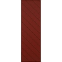 Ekena Millwork 12 W 60 H True Fit PVC dijagonalna ploča Moderni stil fiksne kapke, biber crvena