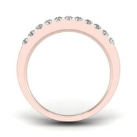 3 4CT TDW Diamond 10k vjenčani prsten od ružičastog zlata