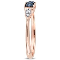 Miabella ženski karat plavo-bijeli dijamant 10kt zaručnički prsten od ružičastog zlata