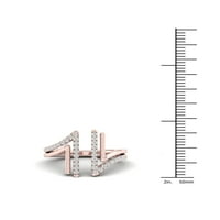 1 4ct TDW dijamant 10k prsten paralelne linije ružičastog zlata
