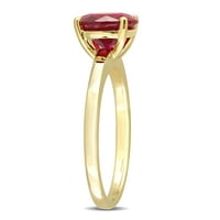 Miabella ženski 2-karat kreiran Ruby 10kt pasijans prsten od žutog zlata