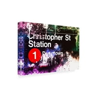 Zaštitni znak likovne umjetnosti 'NYC akvarelna kolekcija-Christopher St Station' platnena Umjetnost Philippea