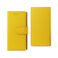 IPhone 7 8 se sintetička kožna torbica za novčanik sa zaštitom Rfid kartice u žutoj boji za upotrebu sa Apple