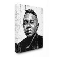 Stupell Industries Kendrick Lamar muzička ikona minimalni urezani dizajn portreta Neila Shigleya, 36 48