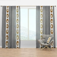 Designart 'Vertical Geometrical Retro Pattern I' Mid-Century Modern Curtain Panel