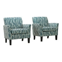 Homesvale Moderna Fotelja, Plavi Geometrijski Print