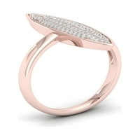 1 4ct TDW Diamond 10k Rose Gold Markiza oblik klaster modni prsten