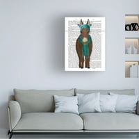 FAB Funky 'Donkey Plavi šešir i šal knjiga Ispis' platno Art