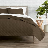 Bare Home Coverlet Set, Full Queen, Cocoa, Piece