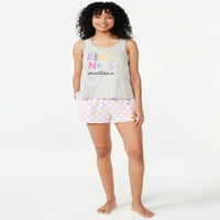 Joyspun ženski Print komplet pidžame i šorc, 2 komada, veličine od S do 3X