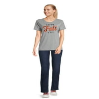 PositiviTees ženska jesenska grafička majica, sezonska Tee sa kratkim rukavima Fall Y'all, veličine s-3XL