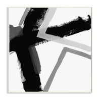 Stupell Industries Bold Ažest Sažetak Dizajn Crna siva linija Zidna ploča, 15, dizajn do juna Erica Vest