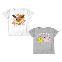 Pokémon Djevojke Grafičke Majice, 2 Pakovanja, Veličine 4-18