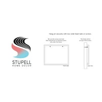 Stupell Industries crno-smeđi geometrijski oblici apstraktni vremenski uzorak slika siva uokvirena Umjetnost