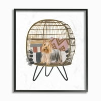 Stupell Industries stolica za pseće pse slika za kućne ljubimce uokvirena zidna Umjetnost Melisse Wang